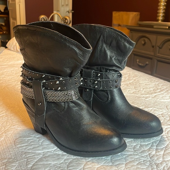 Santa Fe Boot Co. (7) leather ankle boot 3” heel removable straps Sterling River - Picture 1 of 14